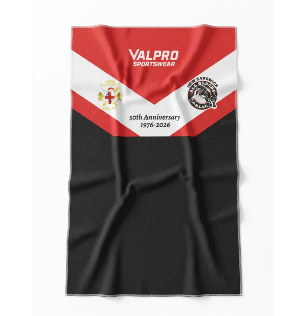New Earswick All Blacks Rugby league Beach Towel