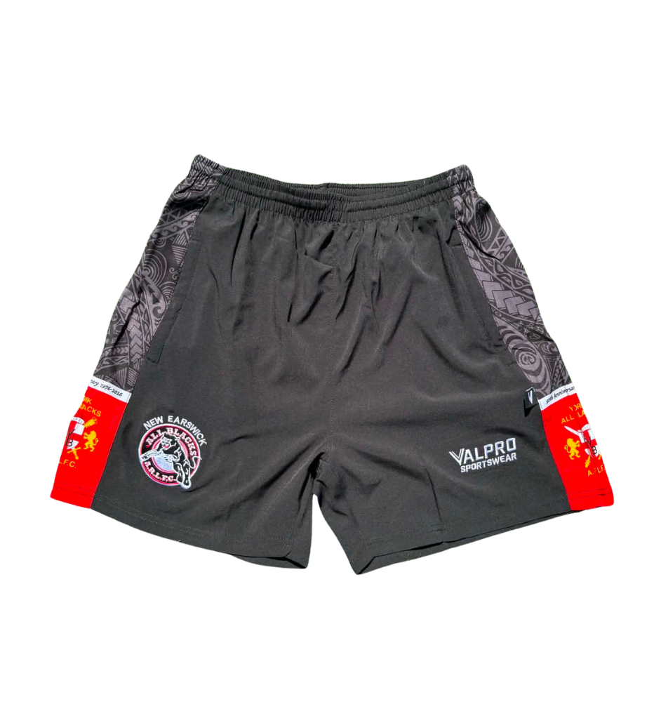 New Earswick All Blacks Zip Pocket Tribal Leisure Shorts