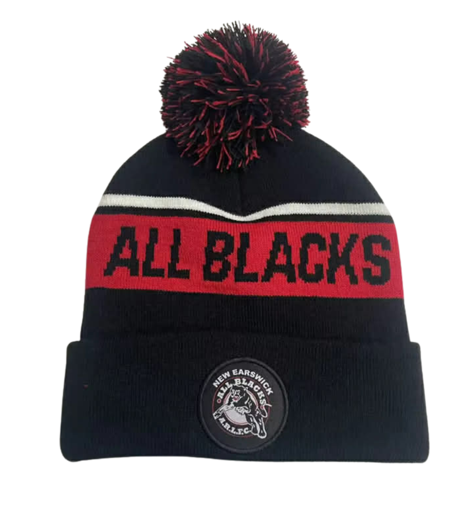 New Earswick All Blacks Rugby League Bobble Hat