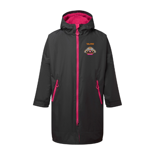Cottingham Tigers Womens Masters Changing Robe / Touchline Coat Charcoal/Pink